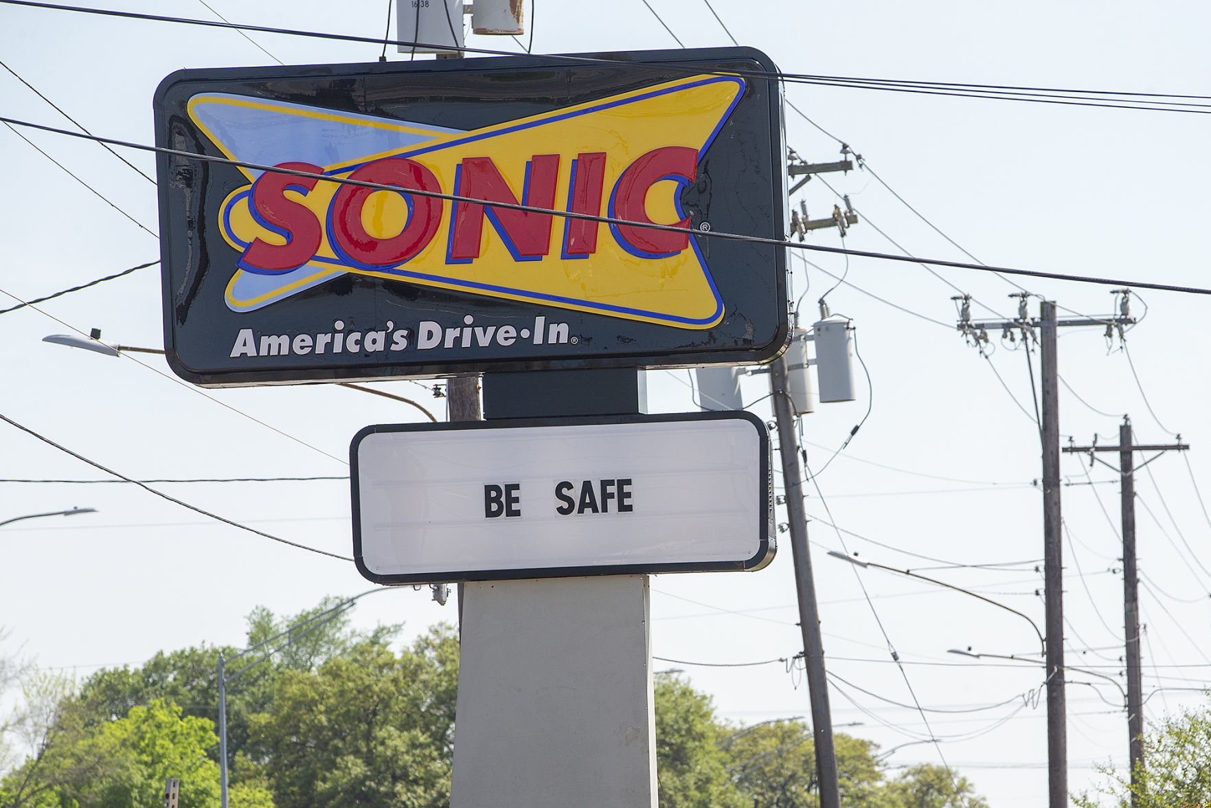 Signs around B-CS